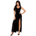 Adult Black Velour Maxi Dress