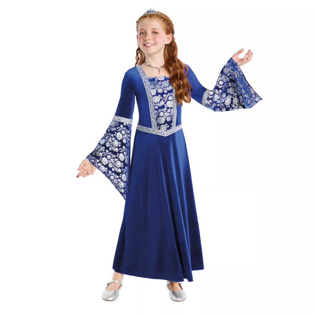 Kids Blue Medieval Dress Costume