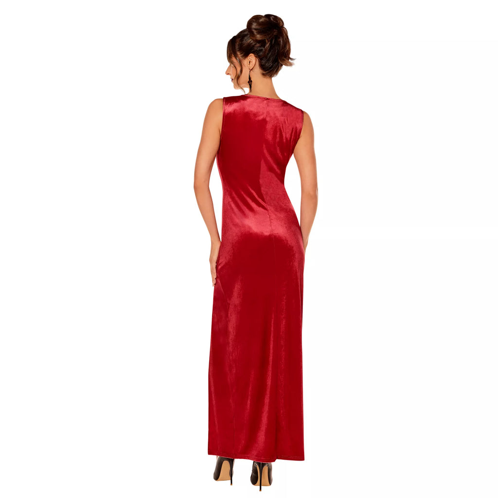Adult Red Velour Maxi Dress
