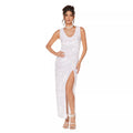 Adult White Velour Maxi Dress