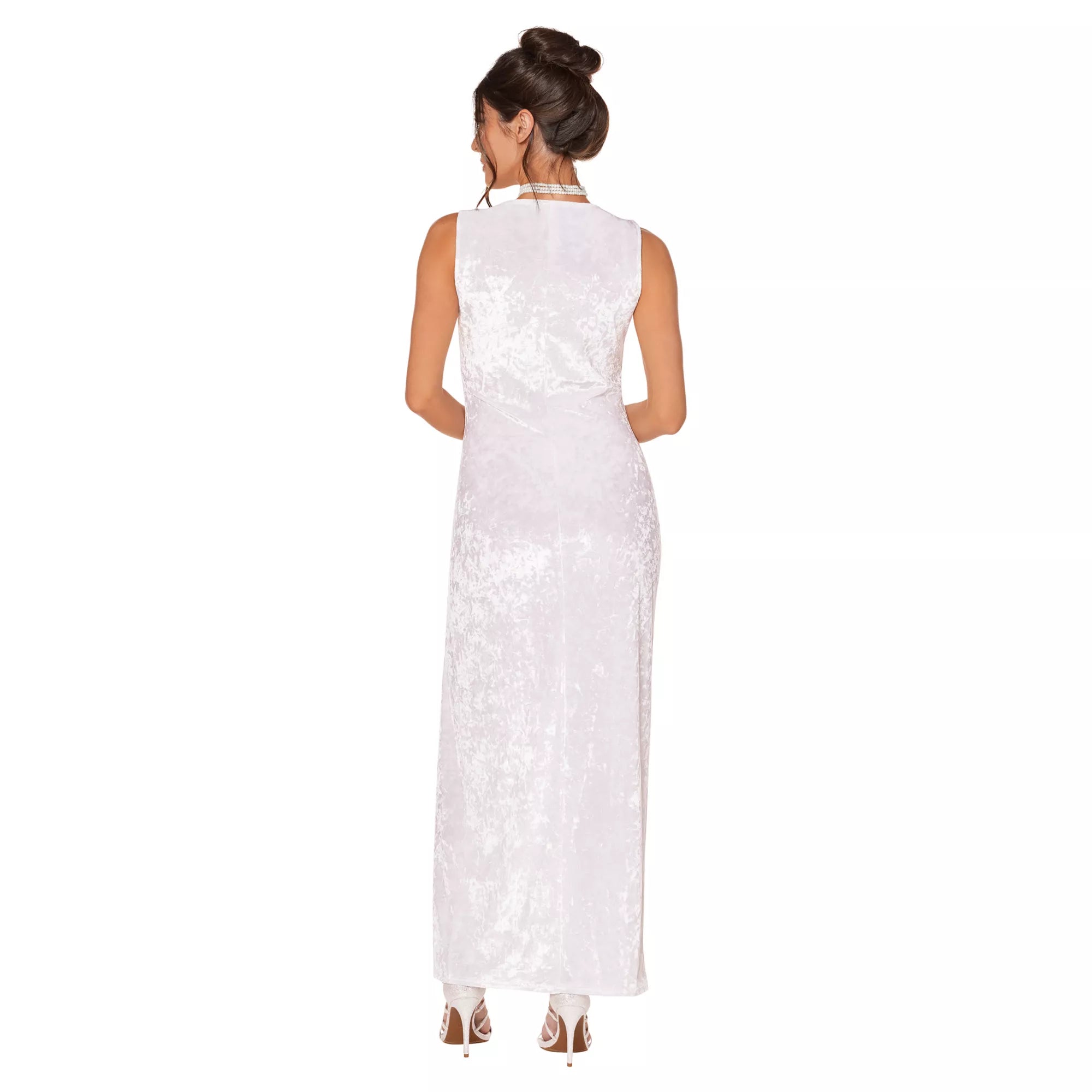 Adult White Velour Maxi Dress