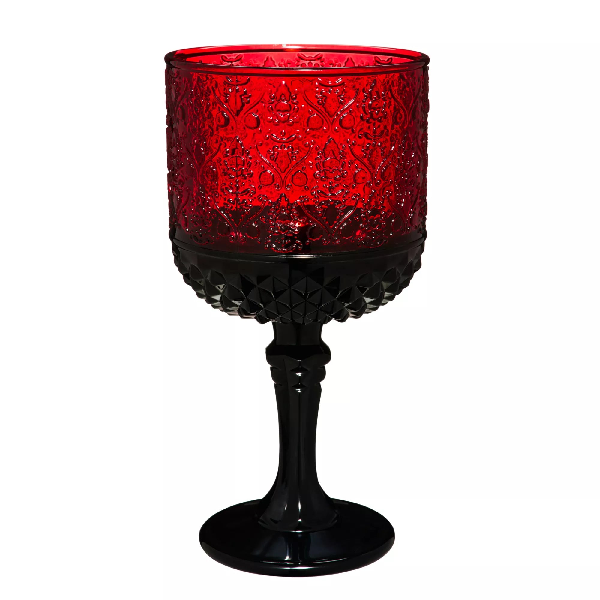 Gothic Noir Red Glass Goblet