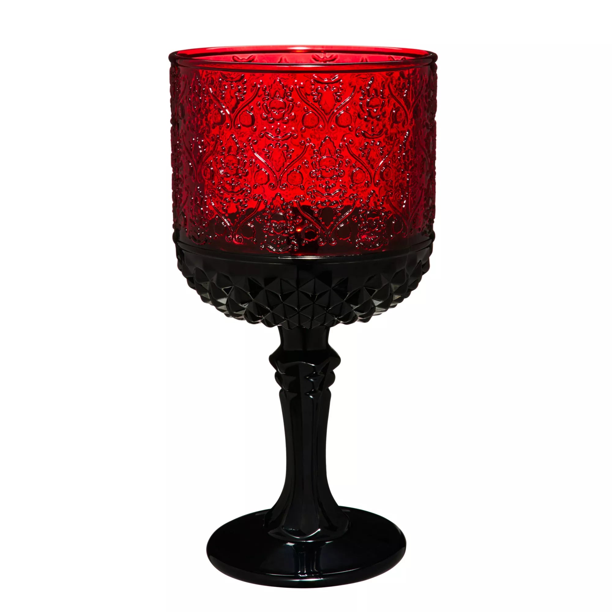 Gothic Noir Red Glass Goblet