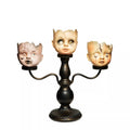 Gothic Noir Doll Head Candelabra