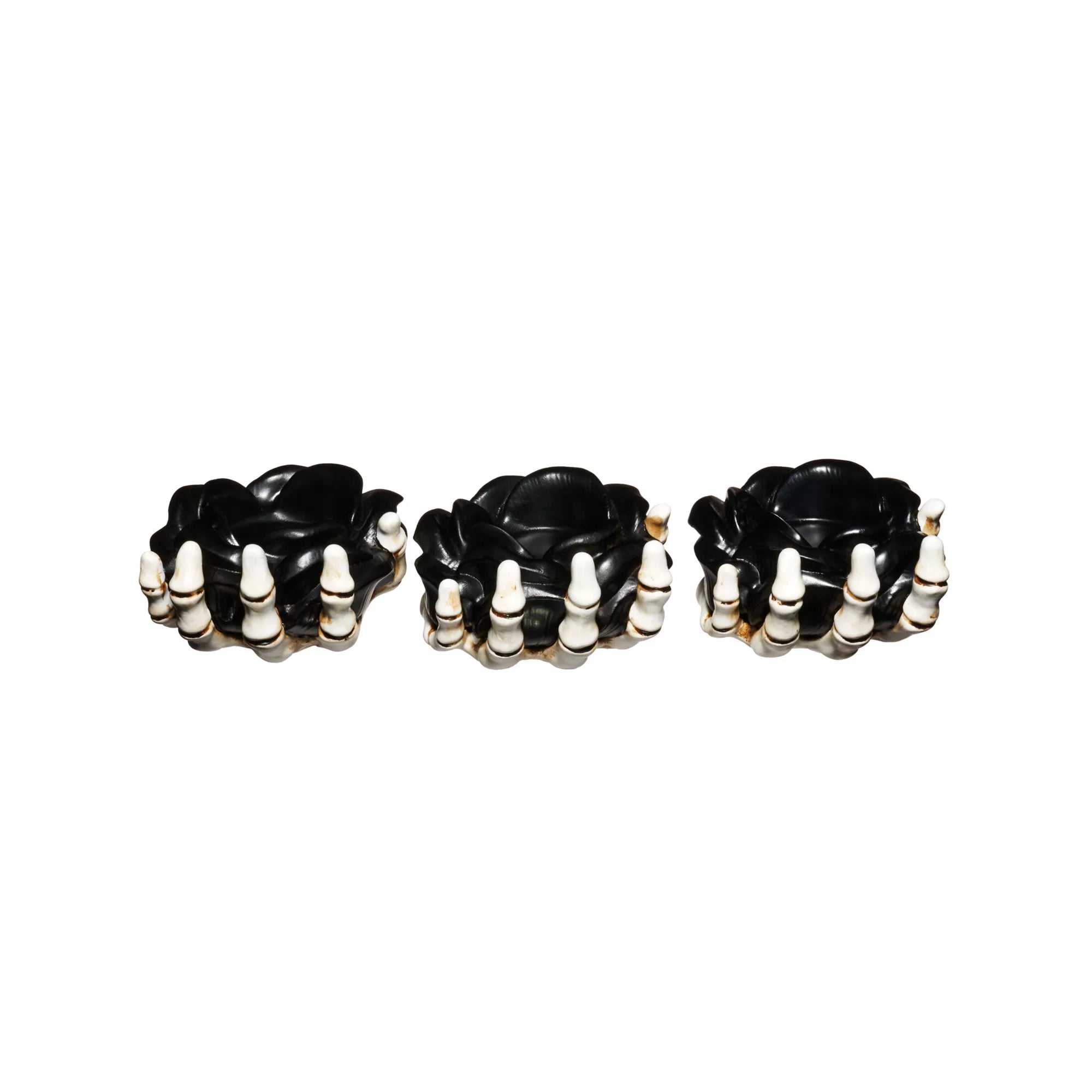 Multi-Pack Skeleton Hands Rose Candle Holder Set - 3 Pack