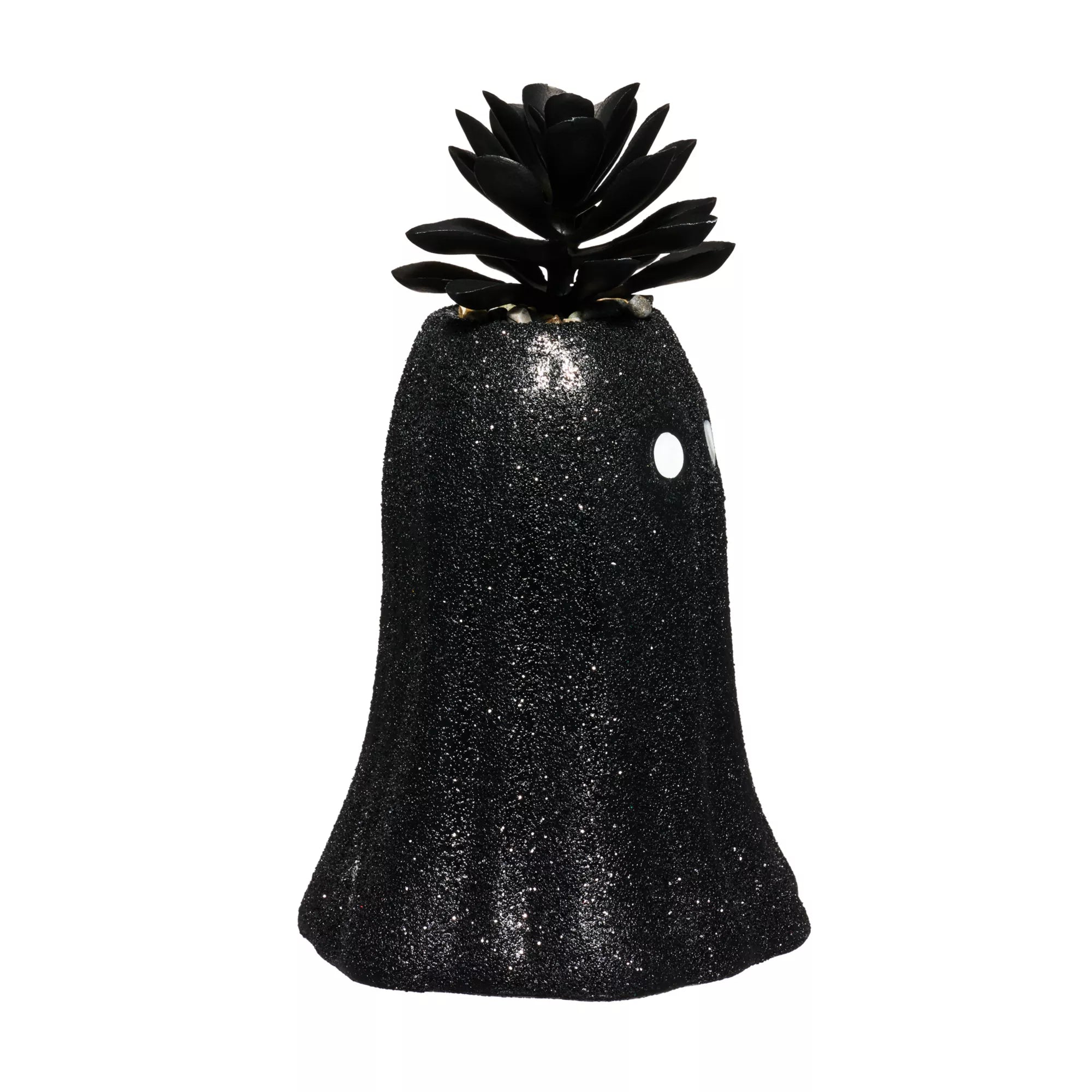Black Glitter Ghost Faux Succulent