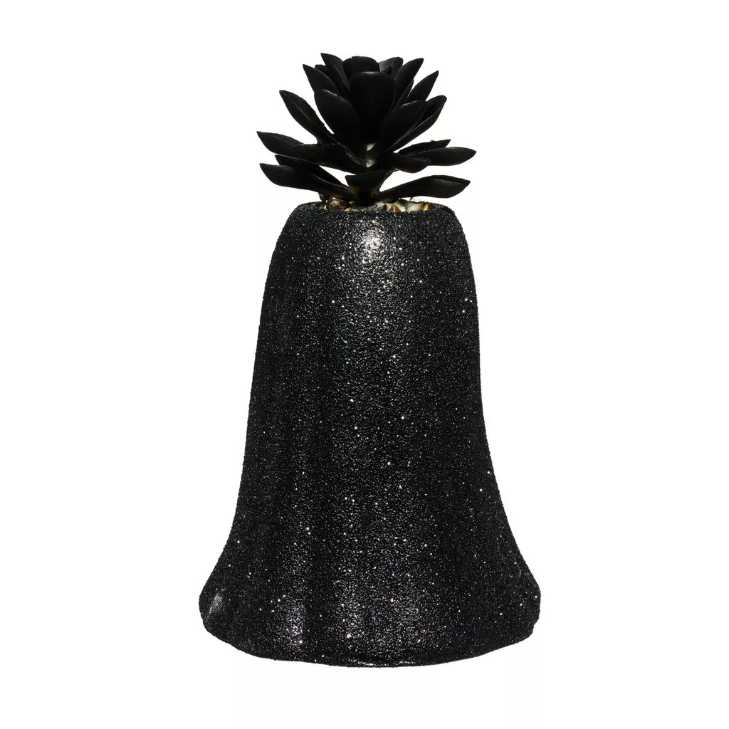 Black Glitter Ghost Faux Succulent