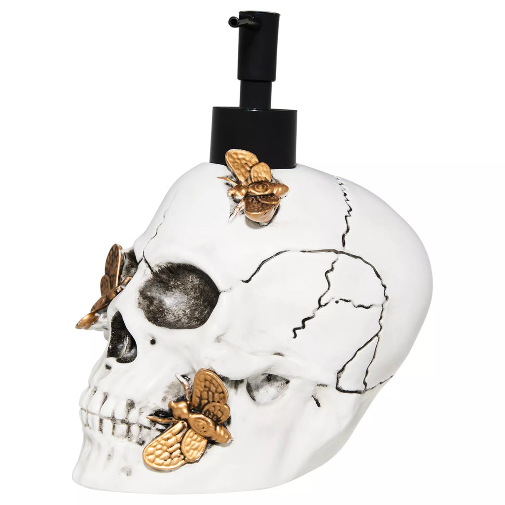 Moth Covered Skull Soap Dispenser
