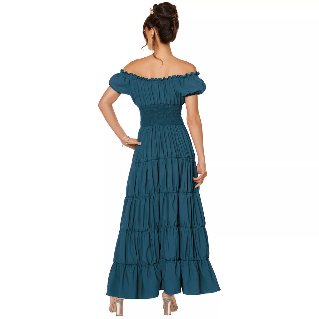 Adult Teal Peasant Dress