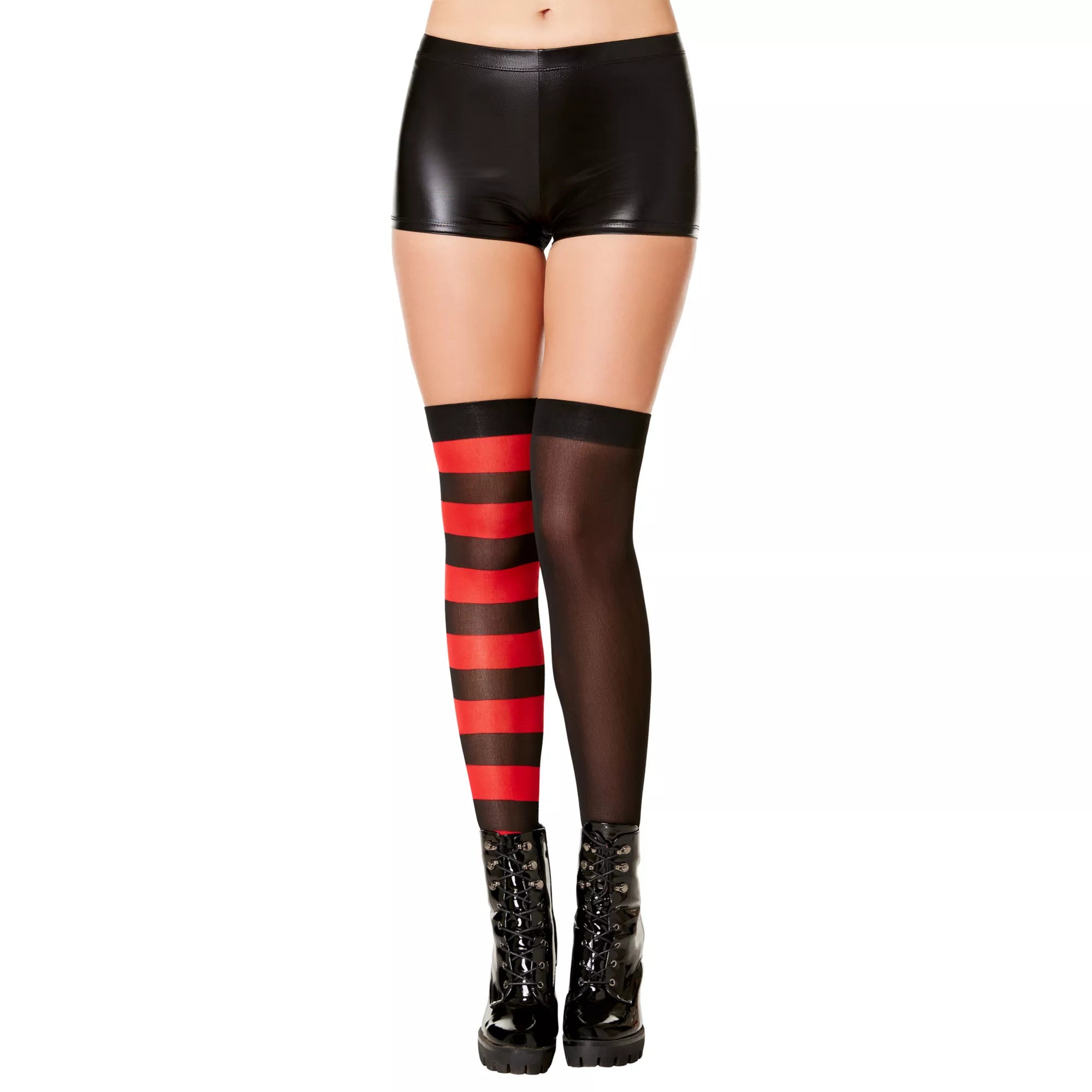 Two Tone Mismatch Thigh Highs