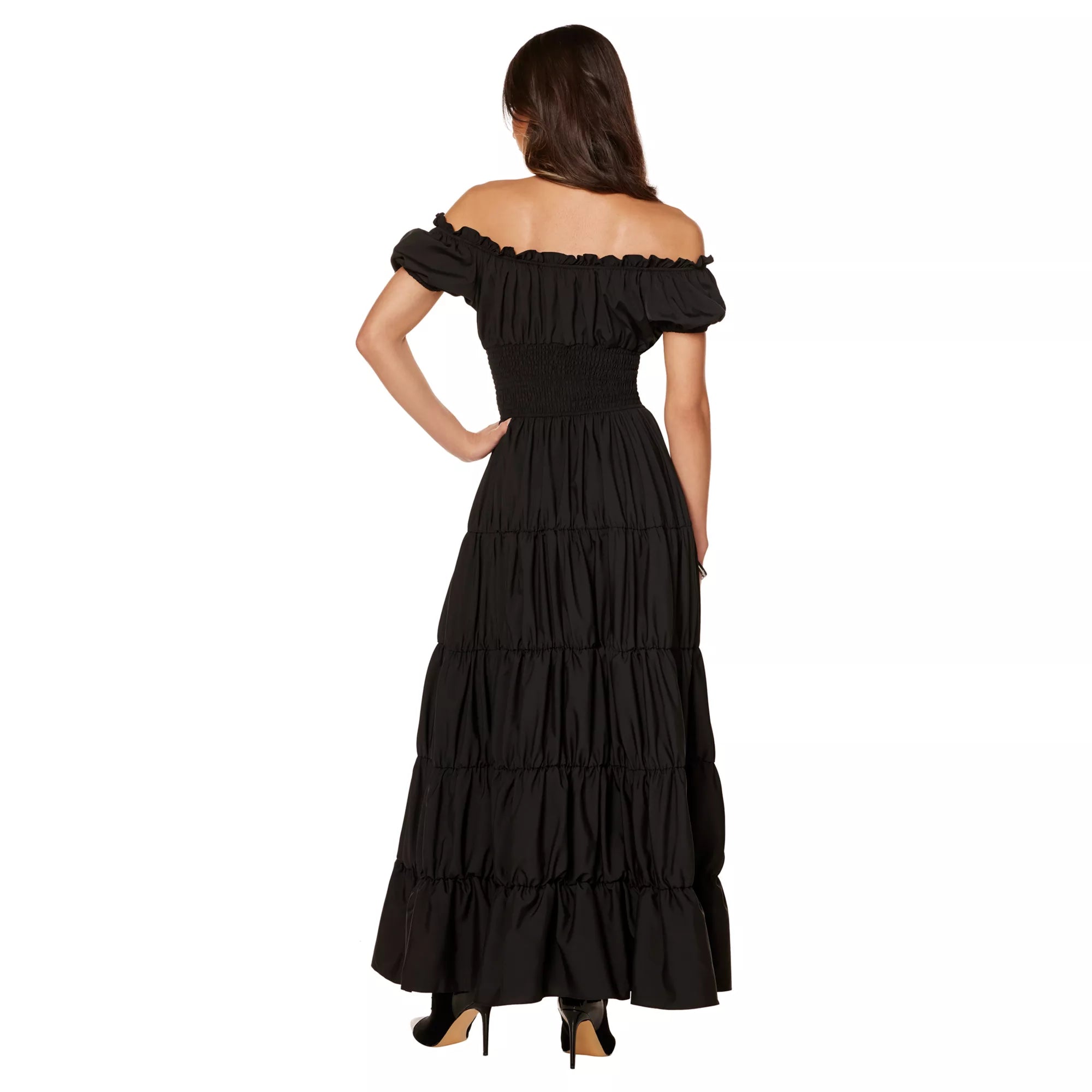 Long Black Peasant Dress