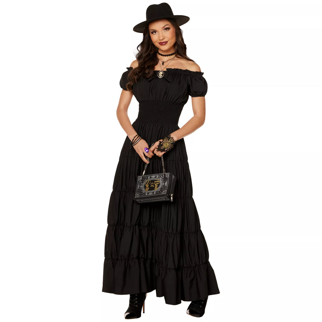 Long Black Peasant Dress