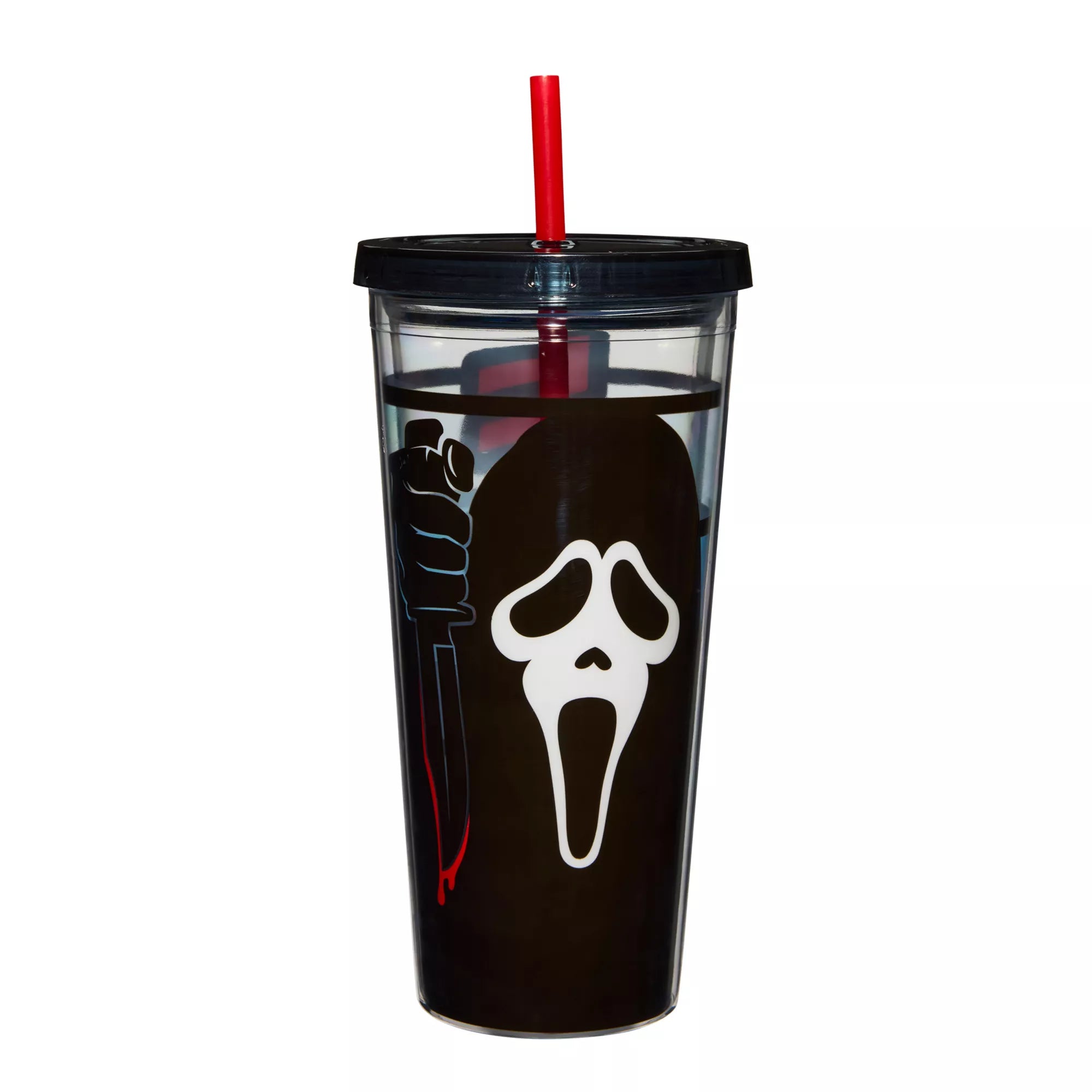 Ghost Face Cup with Straw - 20 oz.