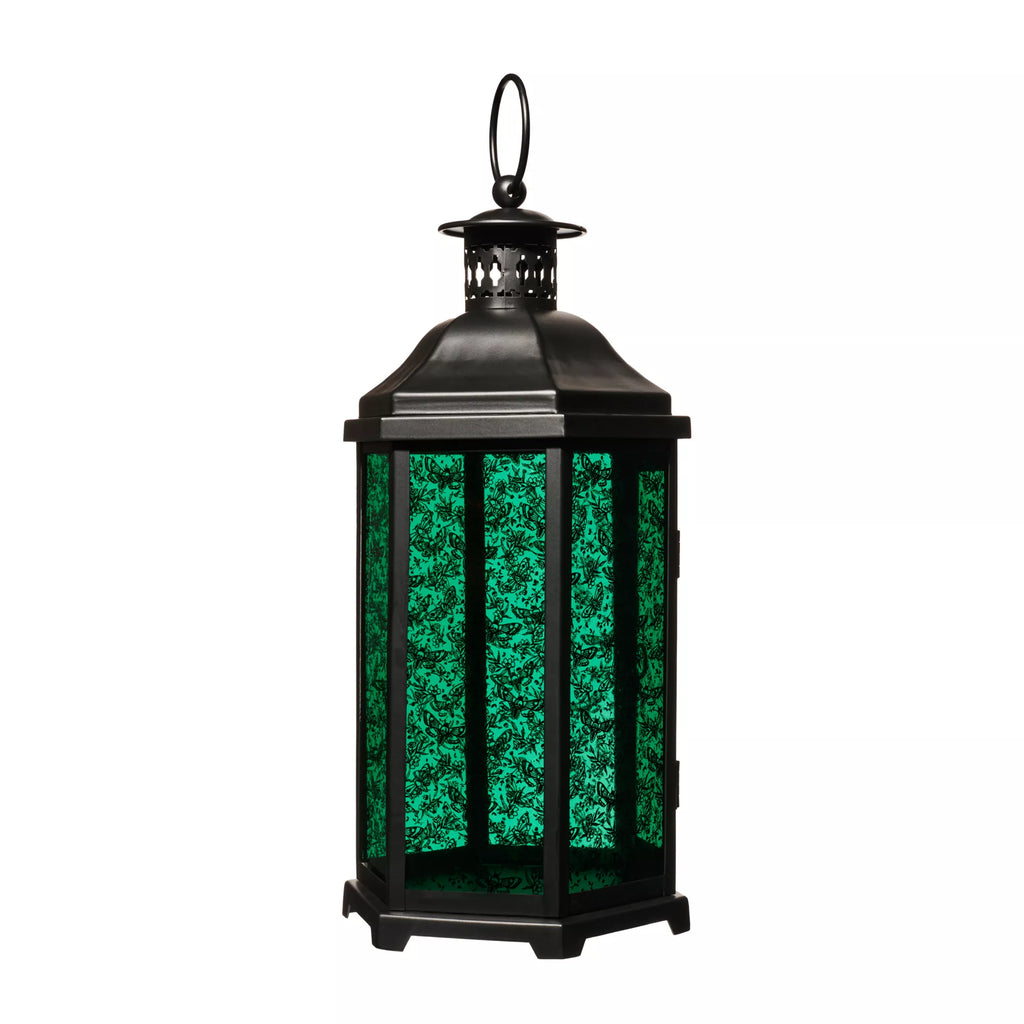 Teal Glass Death Moth Lantern