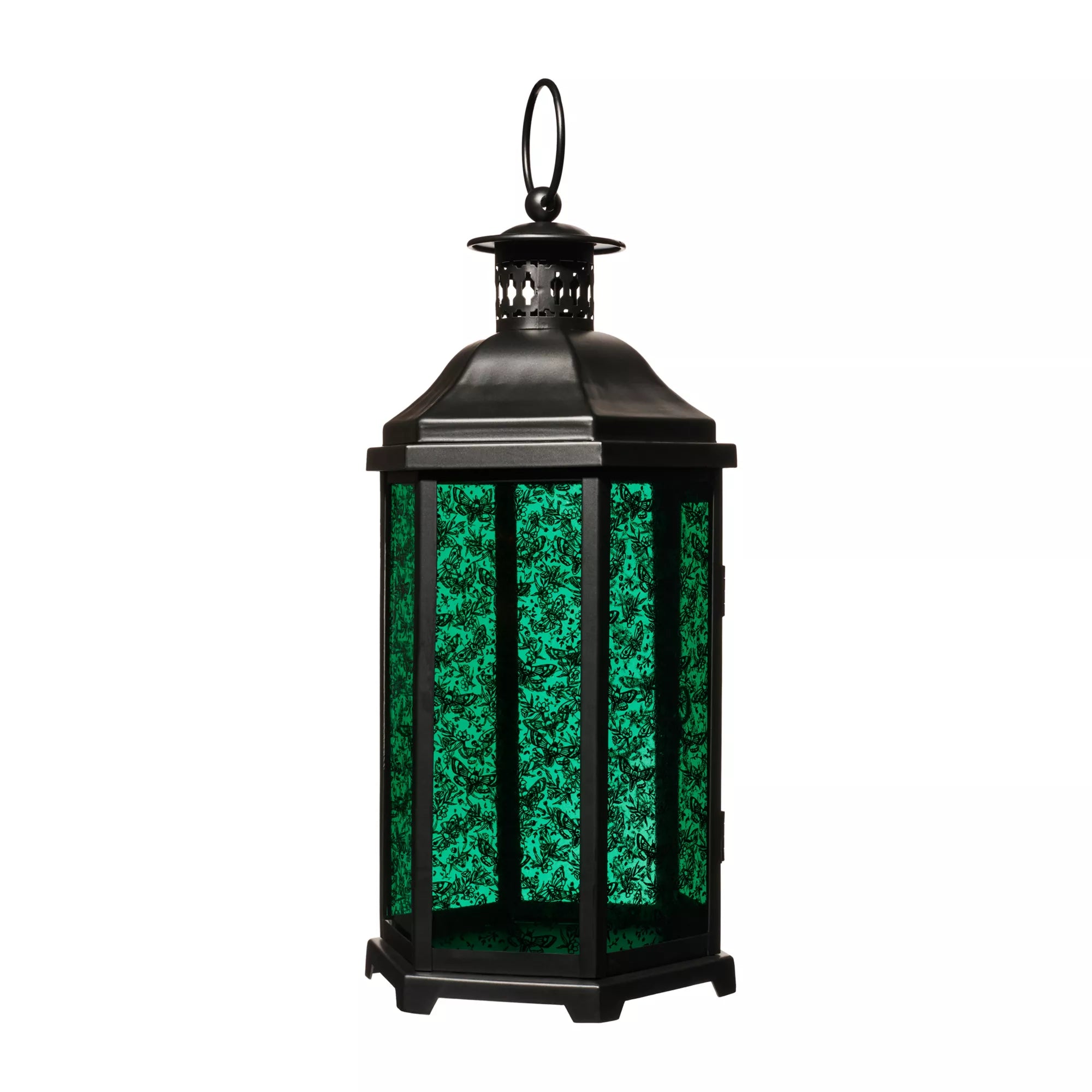 Teal Glass Death Moth Lantern