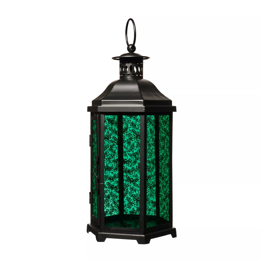 Teal Glass Death Moth Lantern