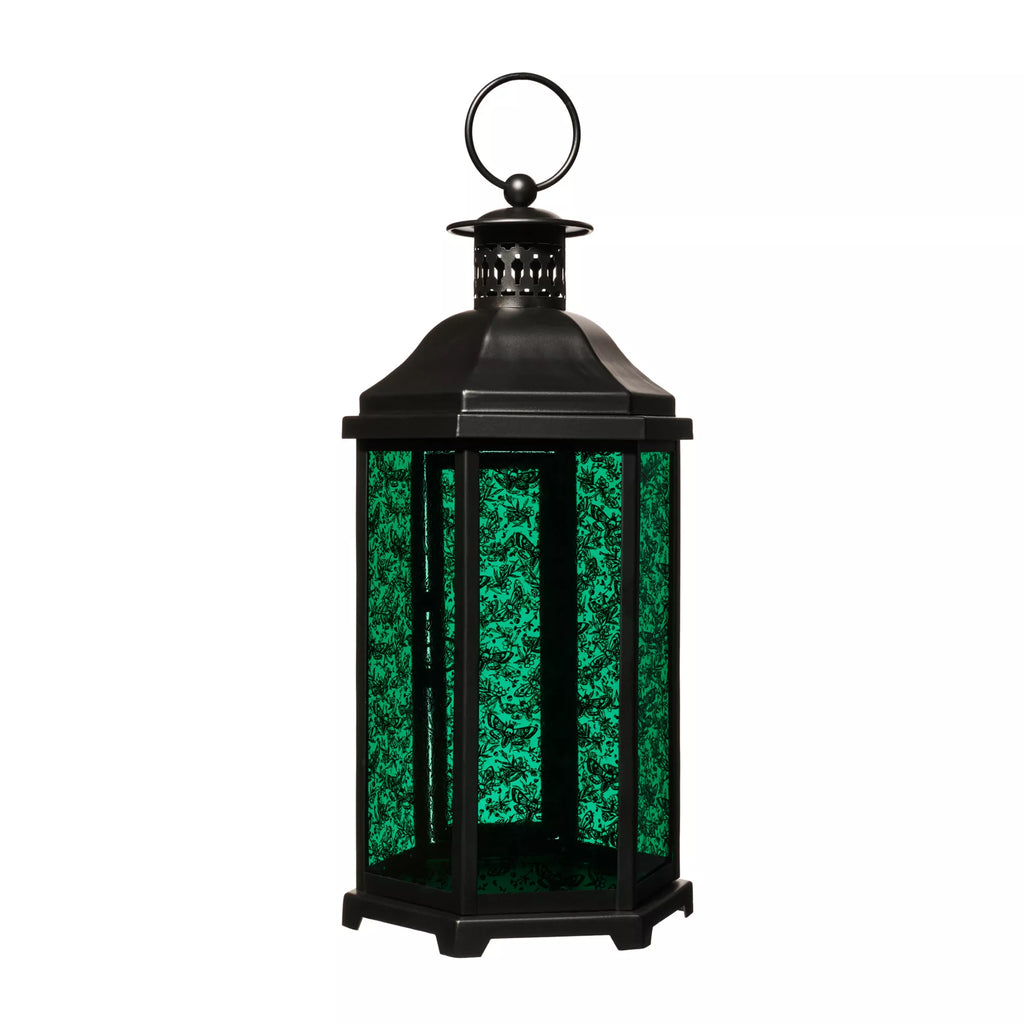 Teal Glass Death Moth Lantern