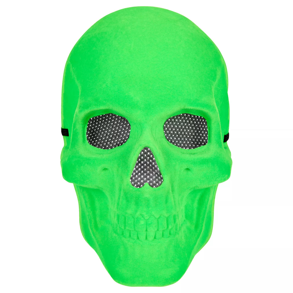 Green Velvet Skull Half Mask