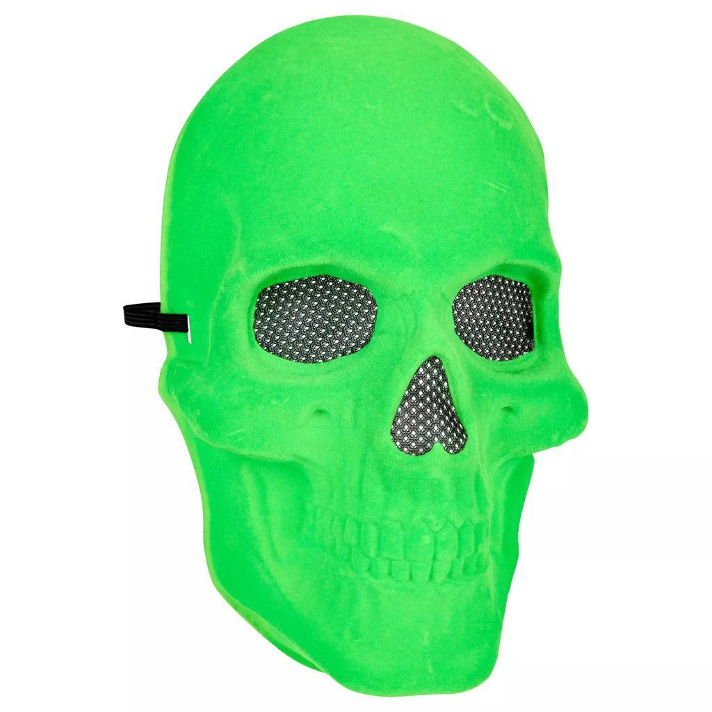 Green Velvet Skull Half Mask