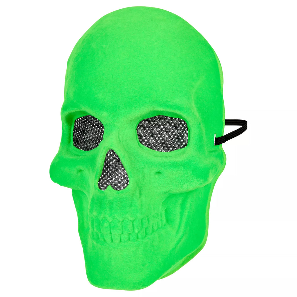 Green Velvet Skull Half Mask