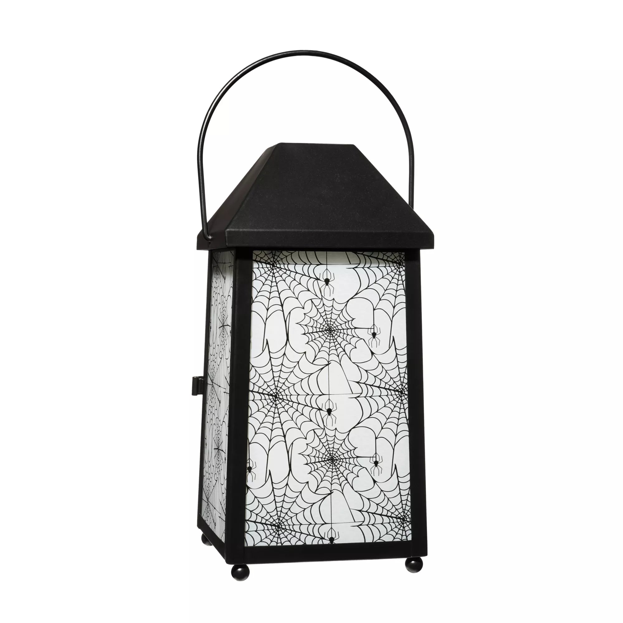 White Glass Spider Web Lantern