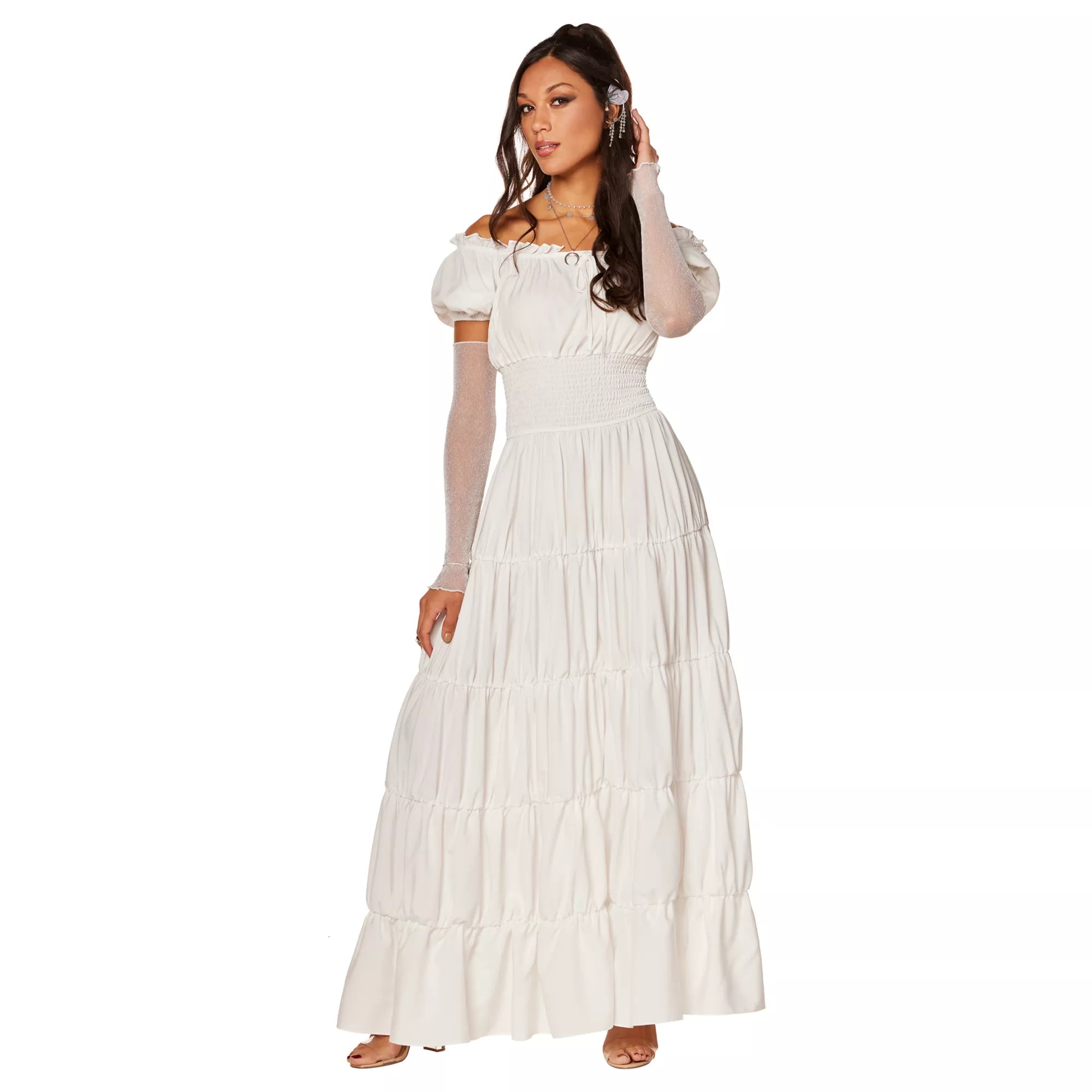 Adult White Peasant Dress