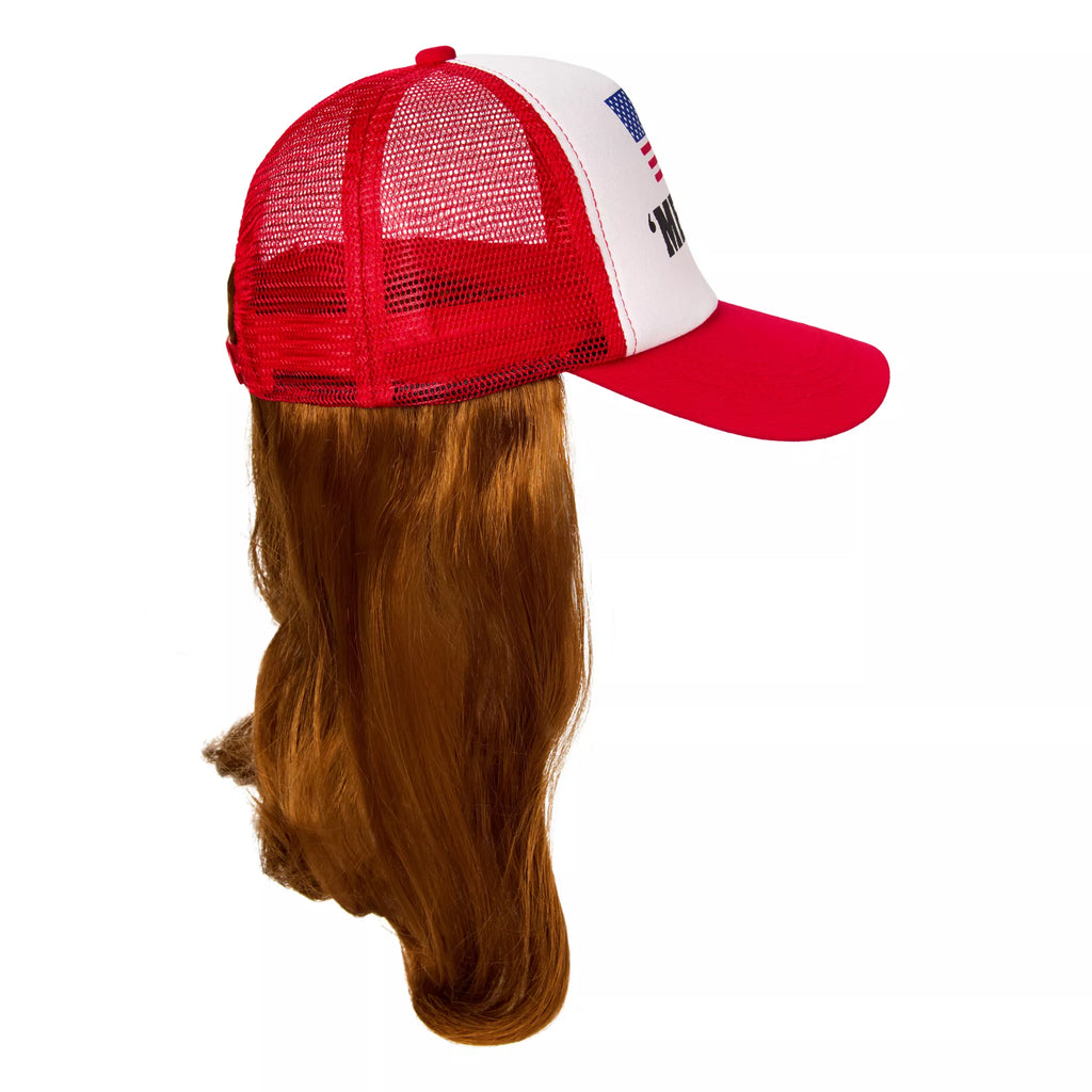 'Merica Trucker Hat with Attached Wig