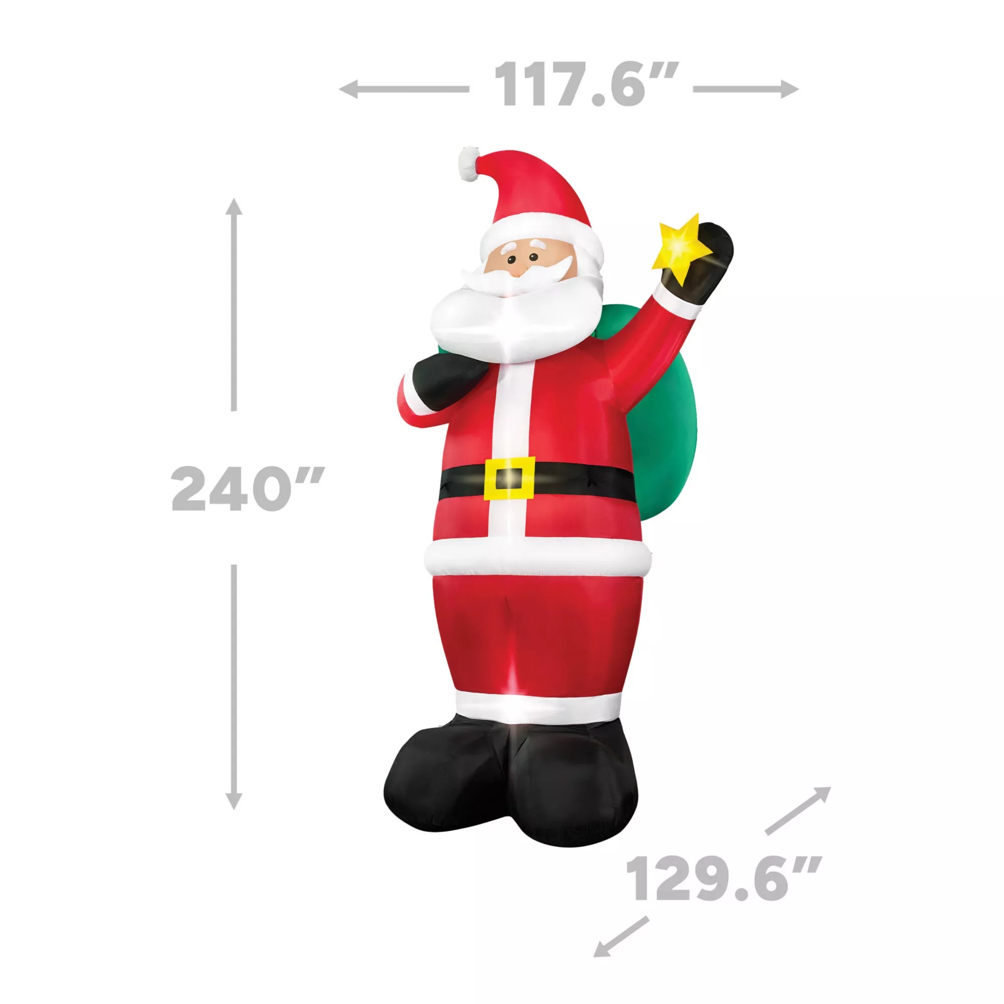 20 Ft Light-Up Animated Santa Inflatable Decoration