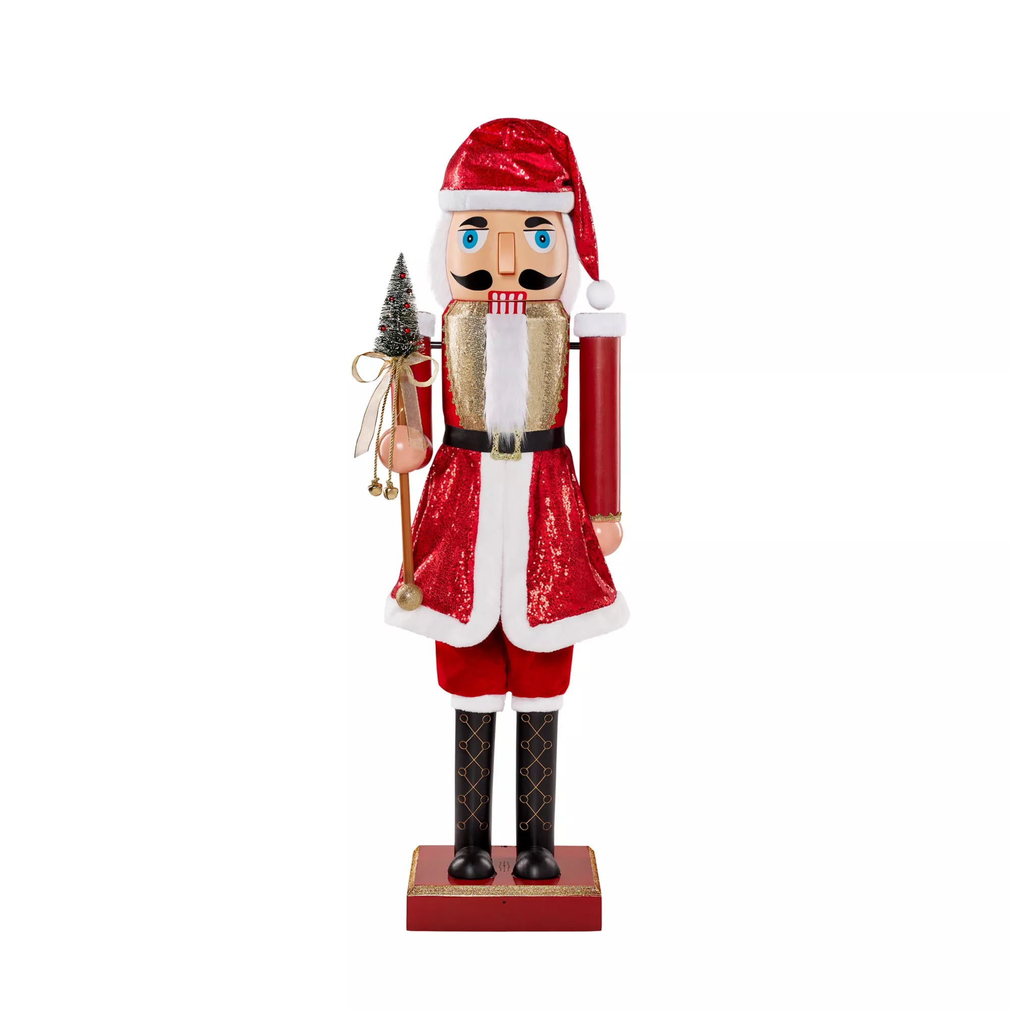5 Ft 2 In Collapsible Animated Santa Claus Nutcracker