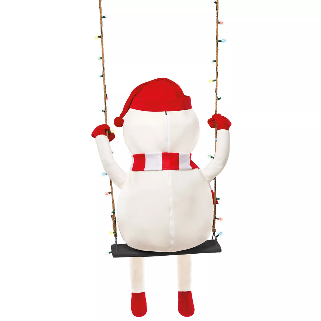 3 Ft 10 In Swinging Snowman Animatronic