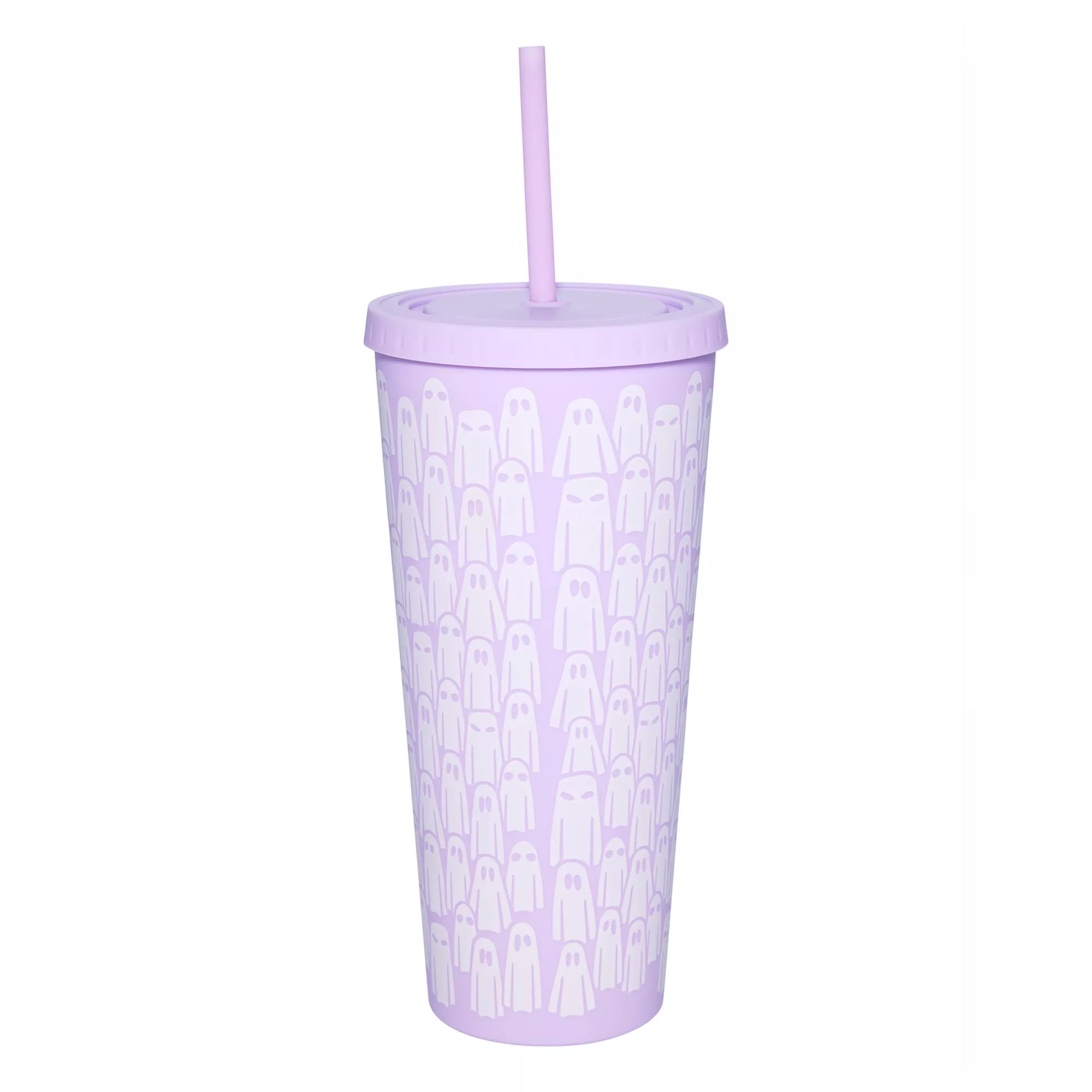 Purple Ghost Cup with Straw - 20 oz.
