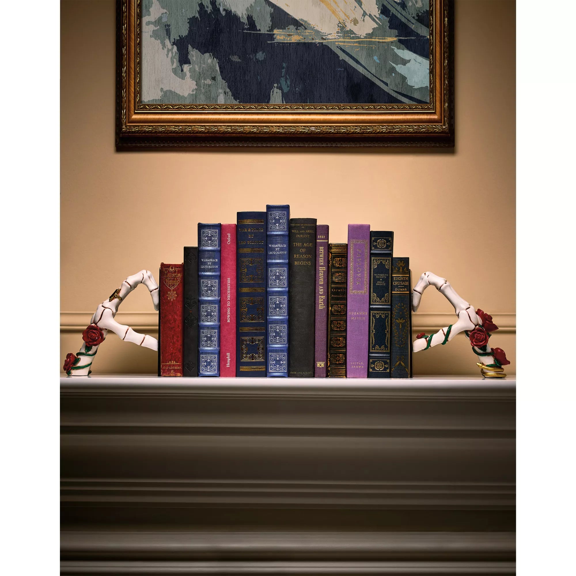 Enchanted Skeleton Heart Bookends