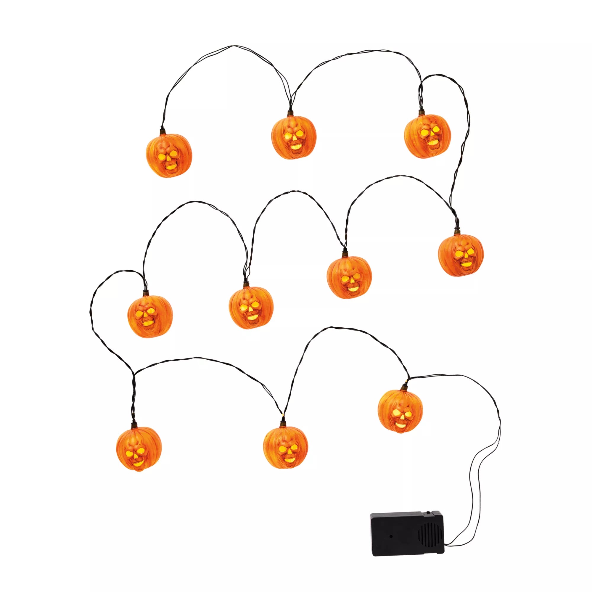 Orange Jack-o'-Lantern Skull String Lights - Halloween II