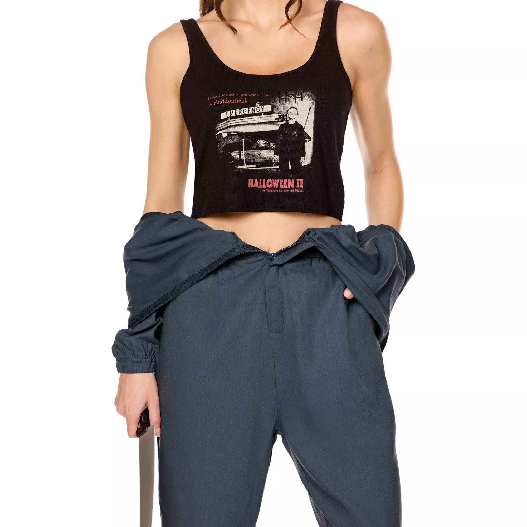 Adult Michael Myers Jumpsuit with Crop Top Costume - Halloween II