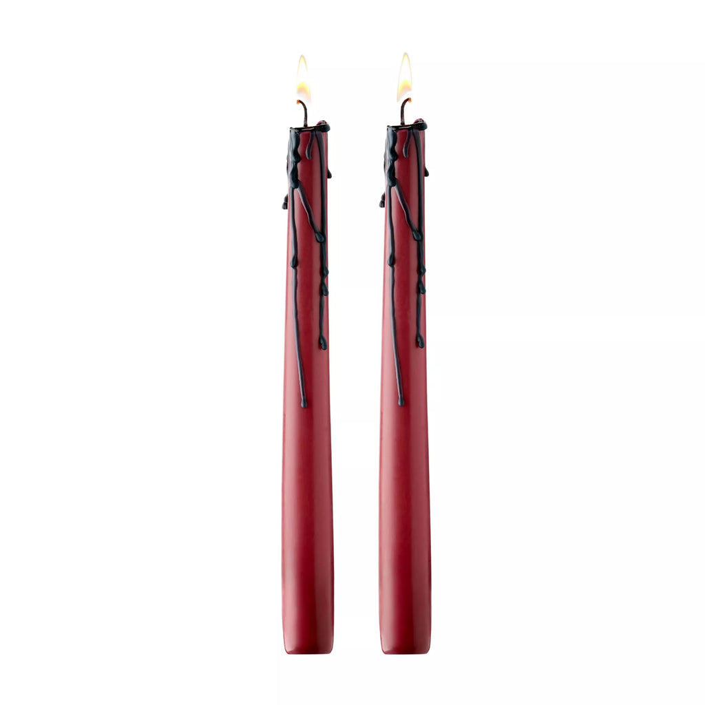 Enchant Red And Black Drip Taper Candles - 2 Pack