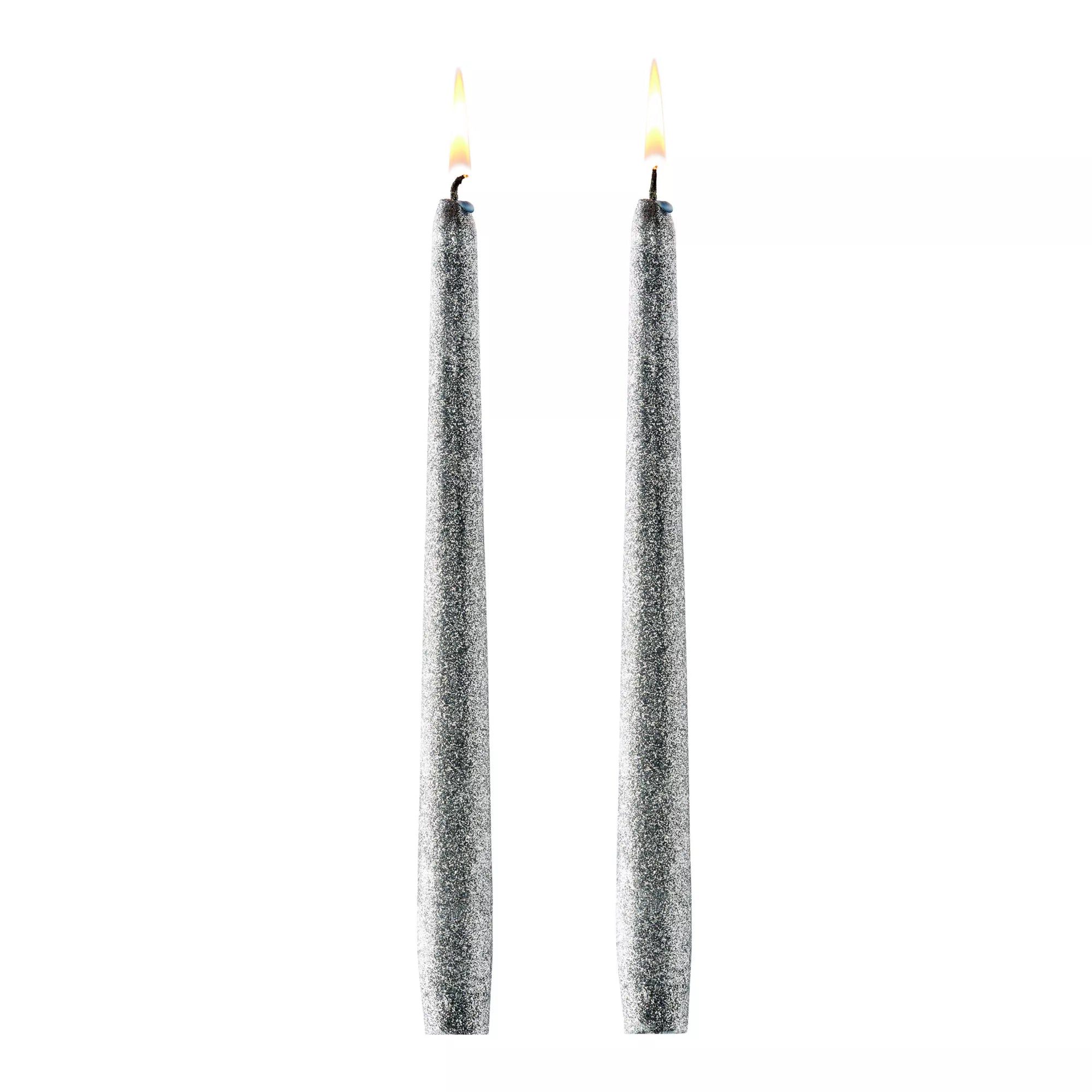 Enchant Black Glitter Drip Candles - 2 Pack