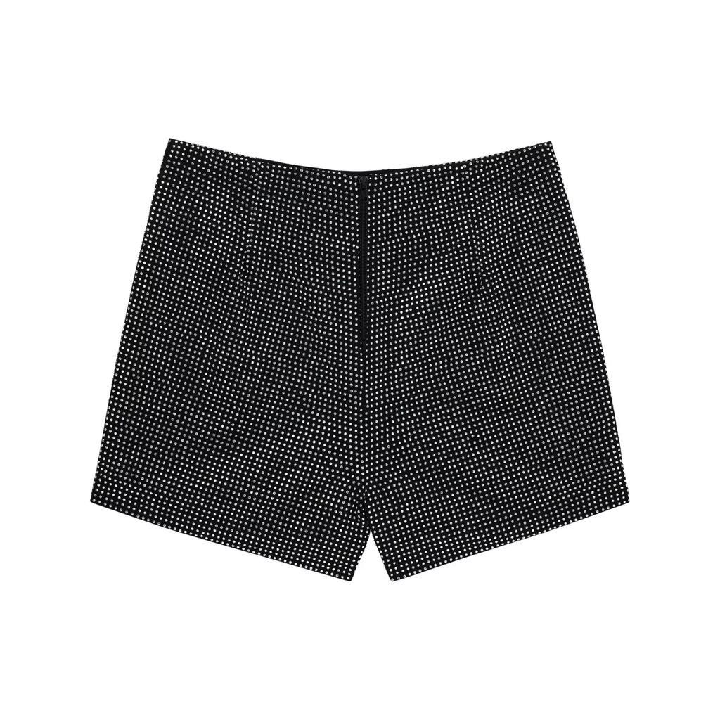 Adult Black Rhinestone Shorts