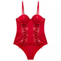 Red Lace Up Bodysuit
