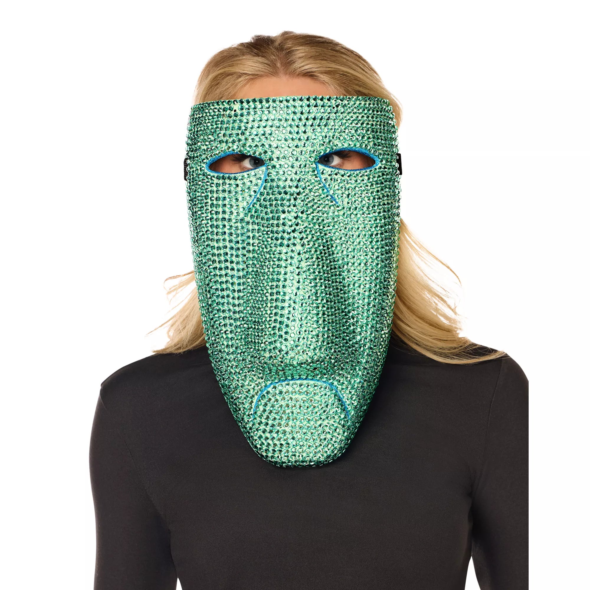 Bling Shock Green Rhinestone Half Mask -  The Nightmare Before Christmas
