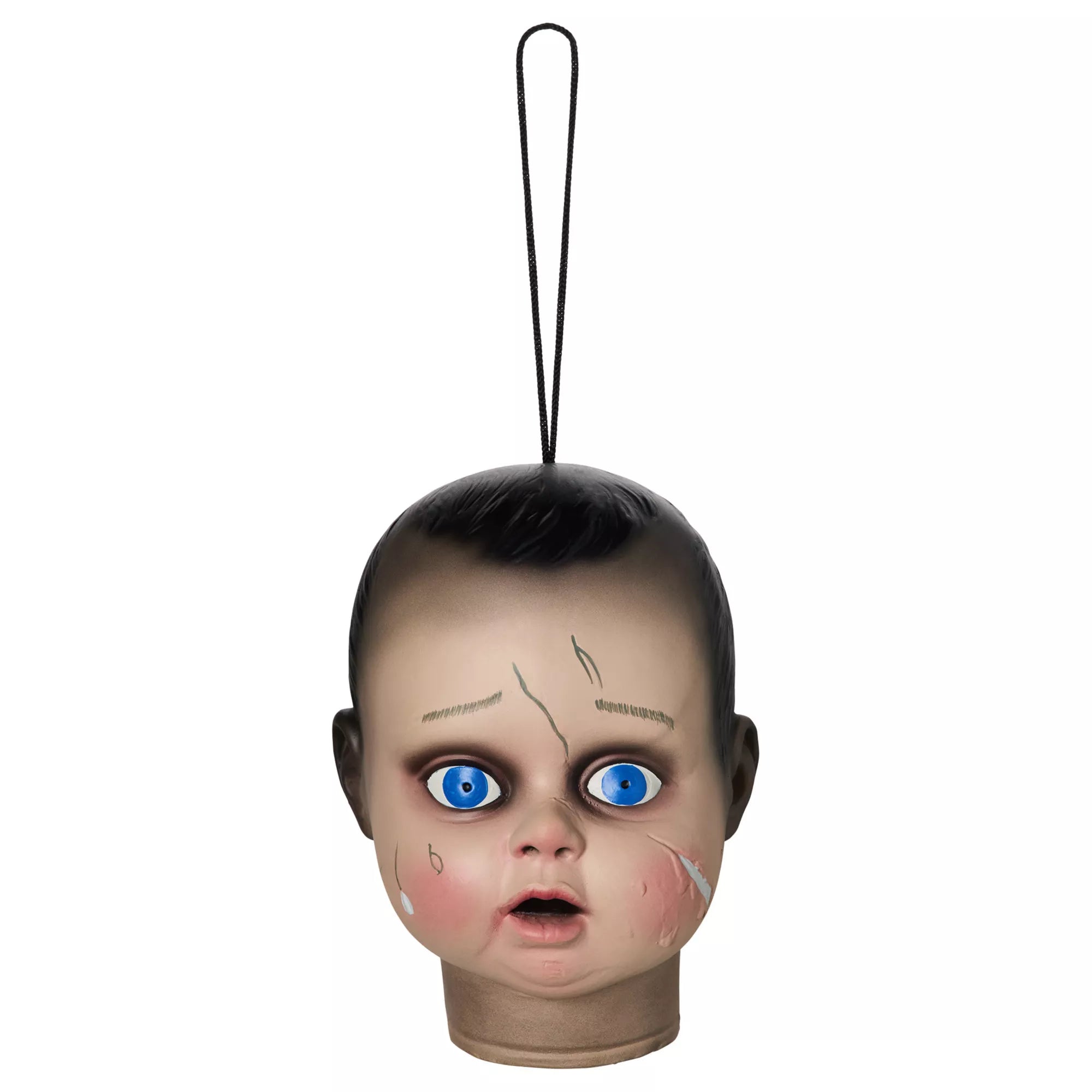 Hanging Baby Doll Head Static Prop