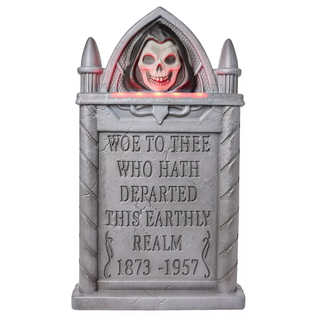 24 Inch Woe To Thee Grim Reaper Animated Tombstone