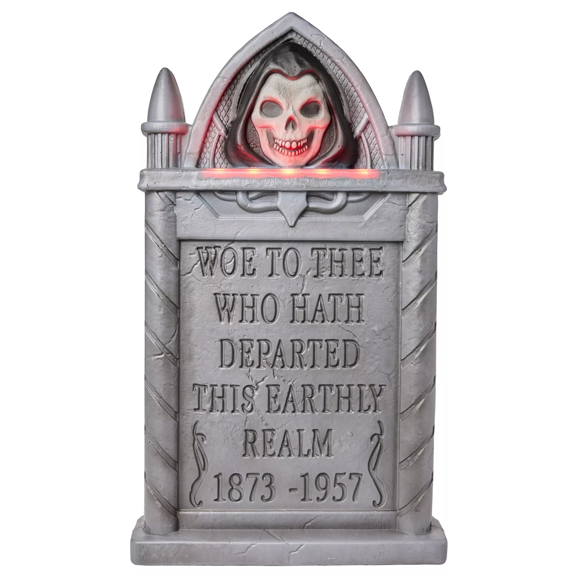24 Inch Woe To Thee Grim Reaper Animated Tombstone