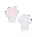 White Furry Paw Gloves