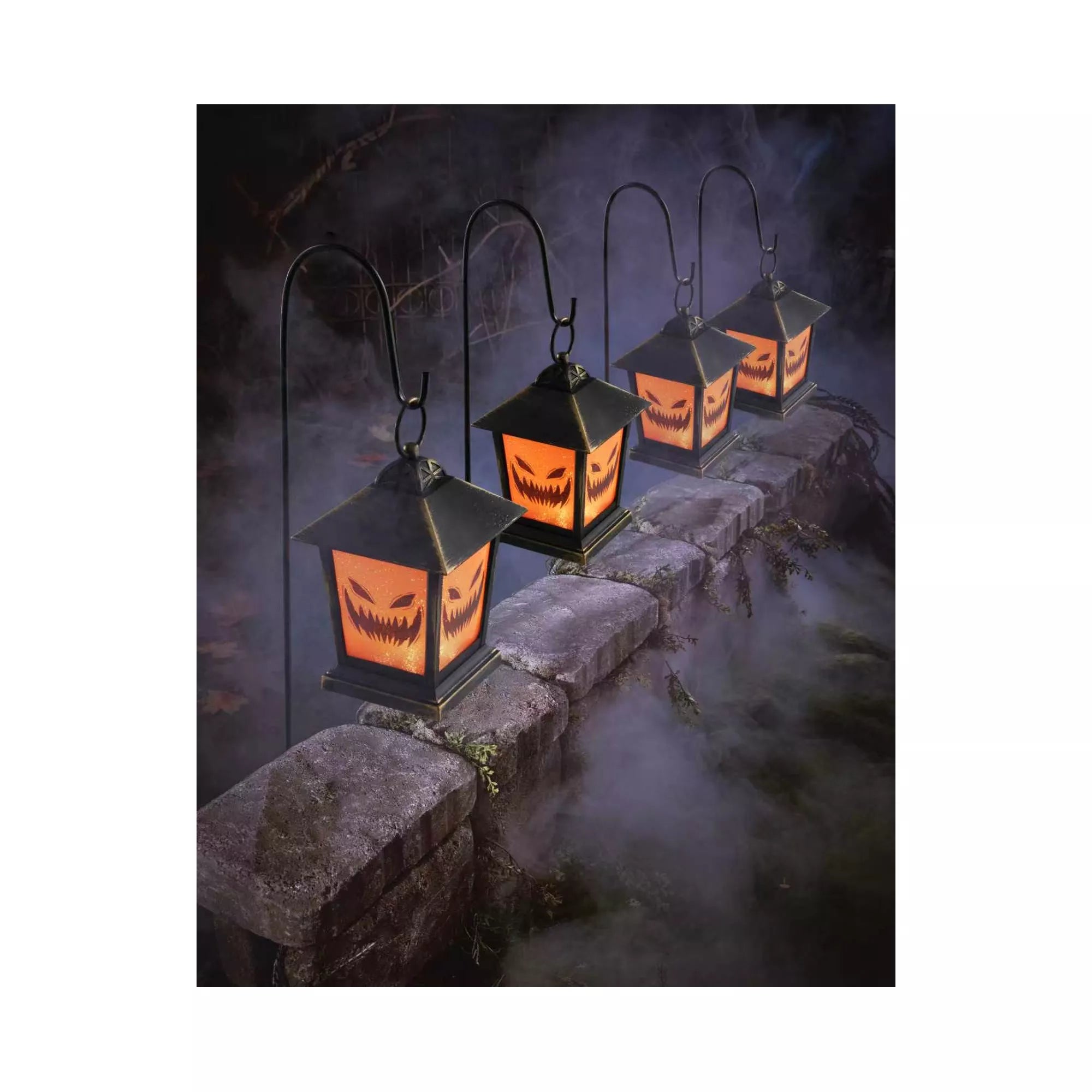 LED Jack-O-Lantern Pathway Markers - 4 Pack