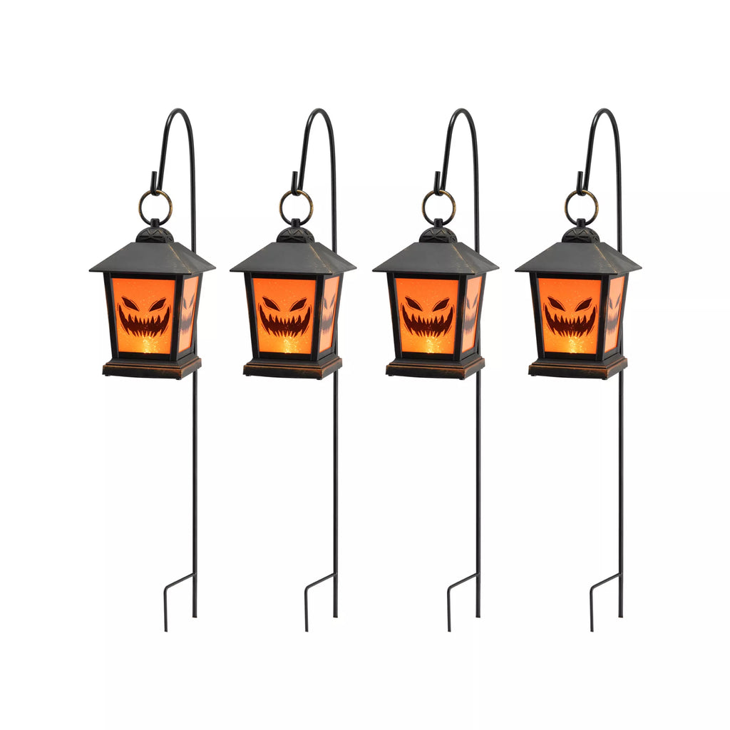 LED Jack-O-Lantern Pathway Markers - 4 Pack