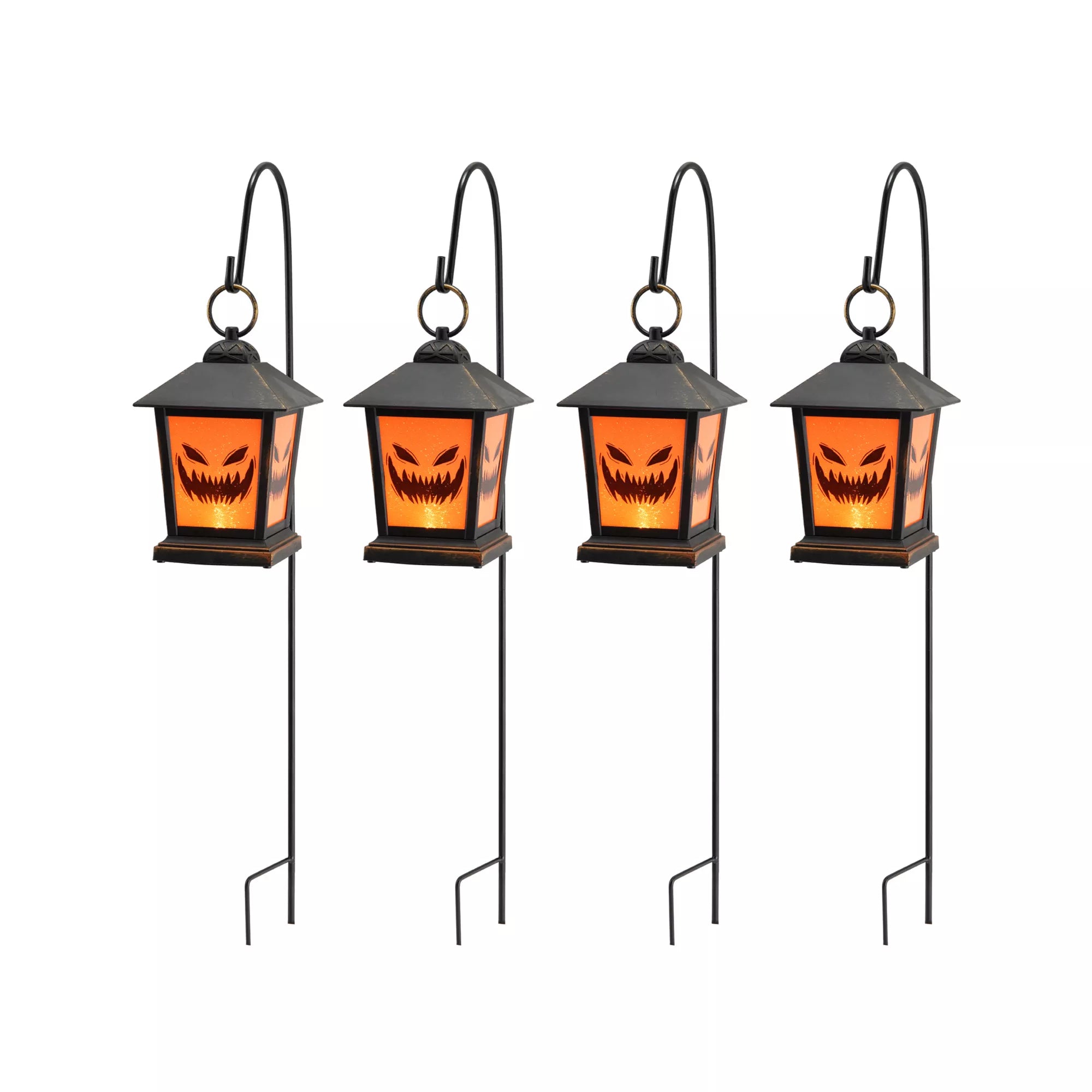LED Jack-O-Lantern Pathway Markers - 4 Pack