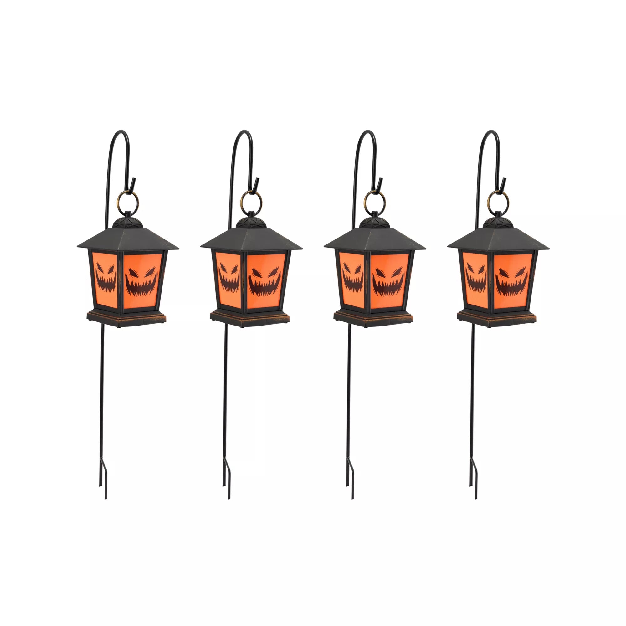 LED Jack-O-Lantern Pathway Markers - 4 Pack