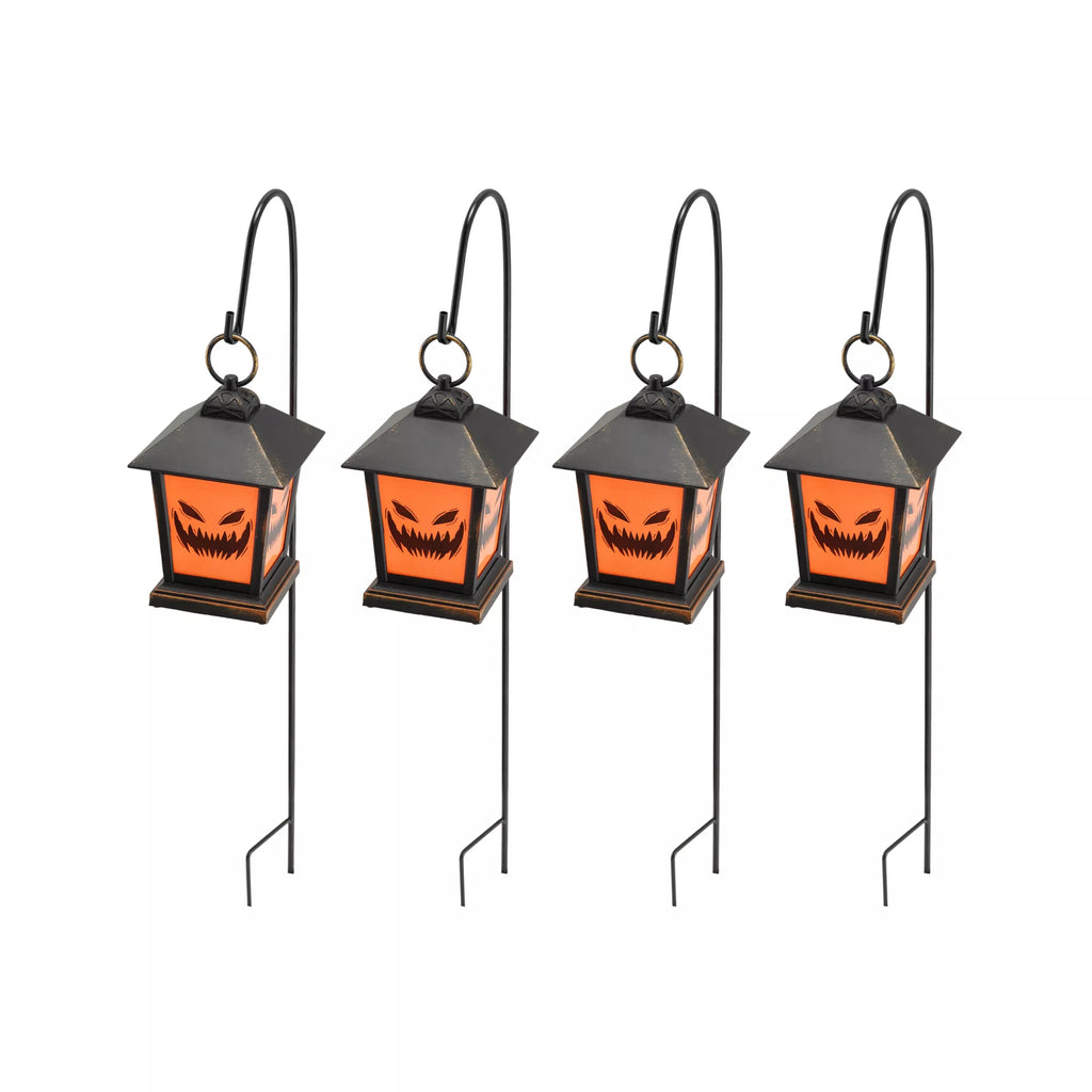 LED Jack-O-Lantern Pathway Markers - 4 Pack