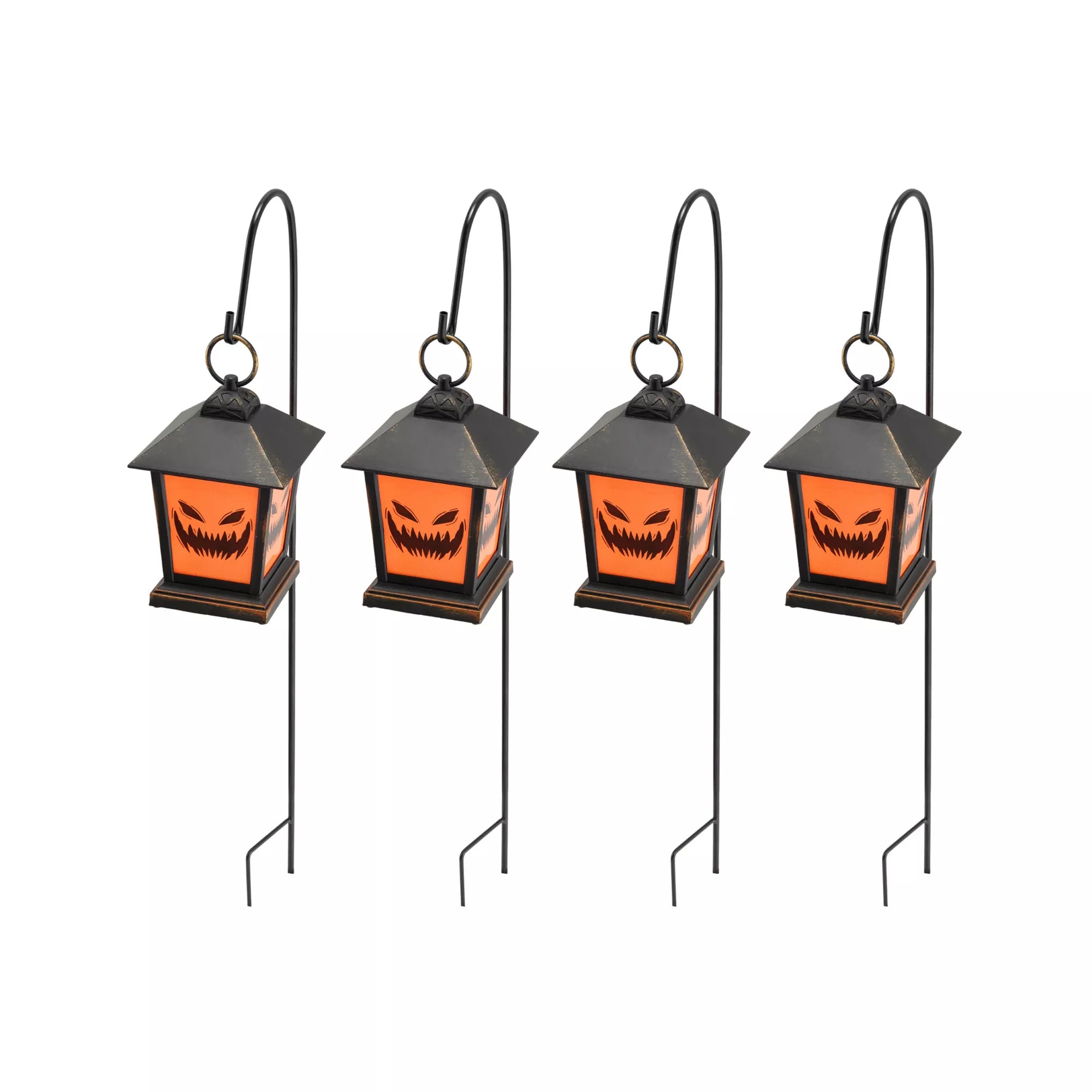 LED Jack-O-Lantern Pathway Markers - 4 Pack
