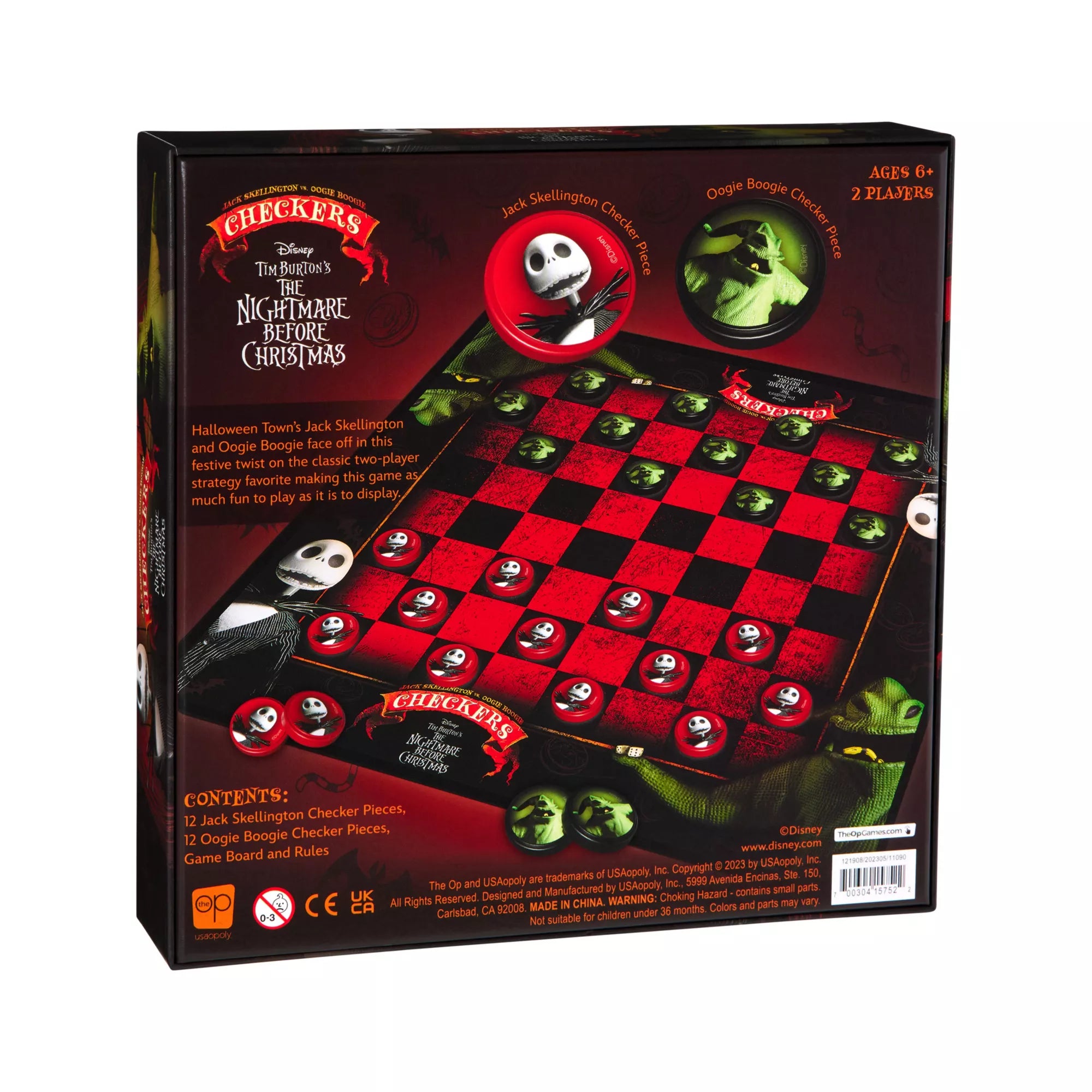 Jack Skellington vs. Oogie Boogie Checkers Set - The Nightmare Before Christmas